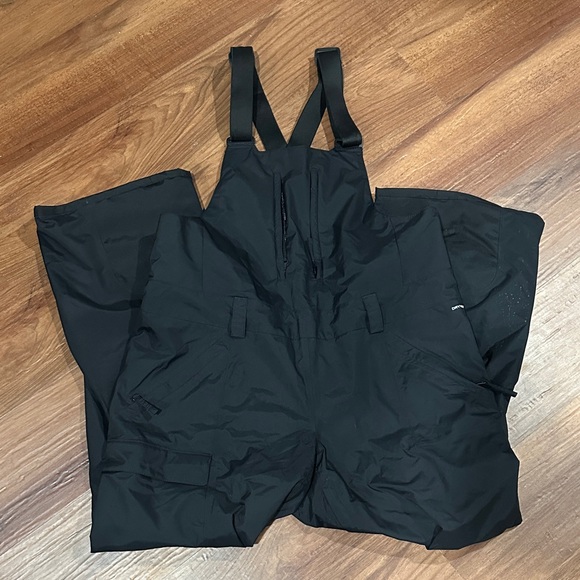 North Face Black Snow Bib Overalls - Picture 1 of 3